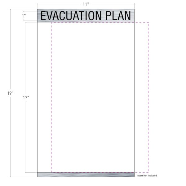 Evacuation Map Insert Sign Frame – 11”x19” Brushed
