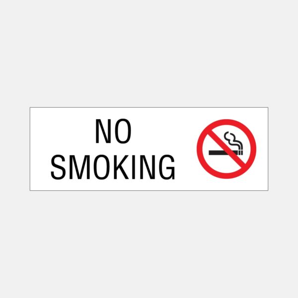 No Smoking – 3.5”x10” White