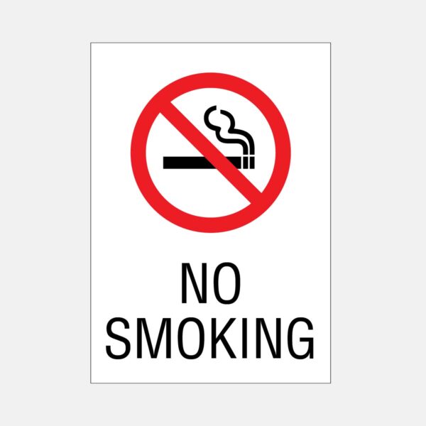 No Smoking - 6”x8.5” Sign White