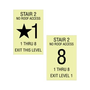 Stairwell Code IBC-IFC (Glow in the Dark) - 12”x18”