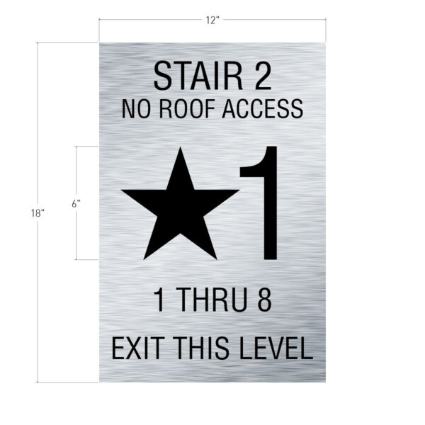 custom stair sign brused entry level