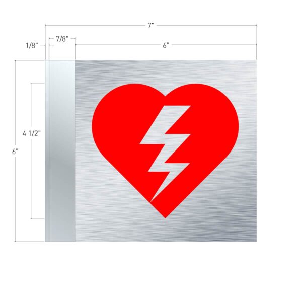 AED Blade Sign – 6”x7” Brushed