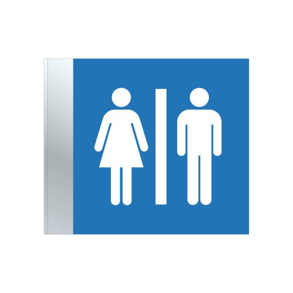 Restroom Unisex Blade Sign – 6”x7” Blue