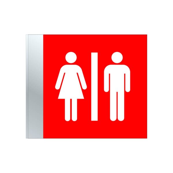 Restroom Unisex Blade Sign – 6”x7” Red