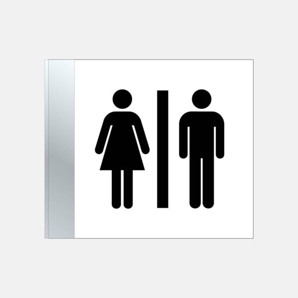 Restroom Unisex Blade Sign – 6”x7” White