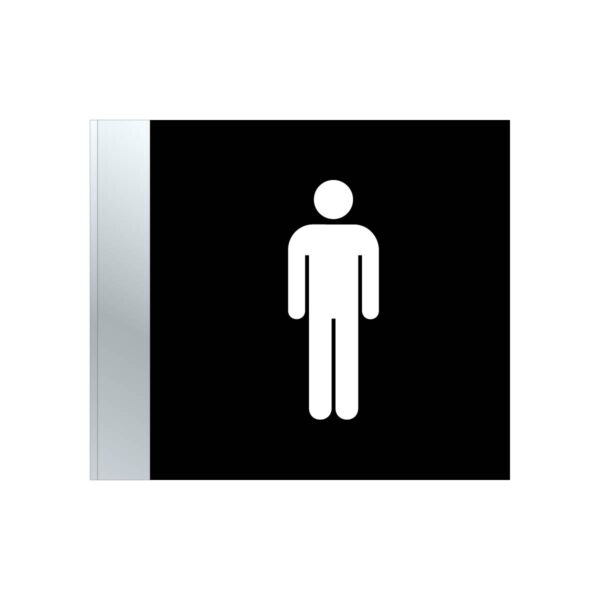 Restroom Men Blade Sign – 6”x7” Black