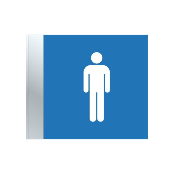 Restroom Men Blade Sign – 6”x7” Blue
