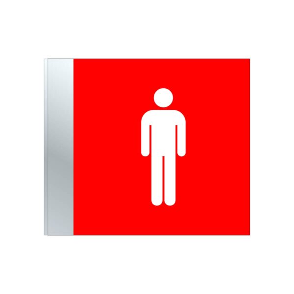 Restroom Men Blade Sign – 6”x7” Red