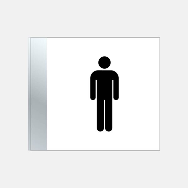 Restroom Men Blade Sign – 6”x7” White